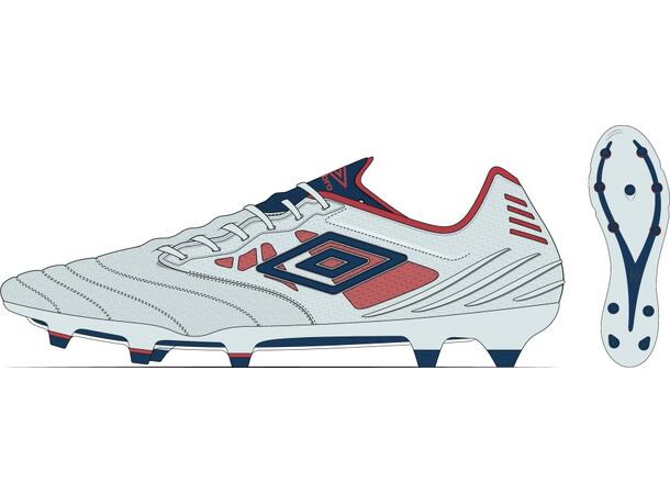 UMBRO Tocco IV Pro FG Vit/Blå 45,5 Fotbollsko fasta dobbar 