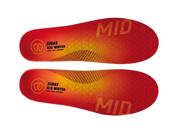 SIDAS 3FEET ECO WINTER MID Röd M Formade iläggssulor medelhögt fotvalv 