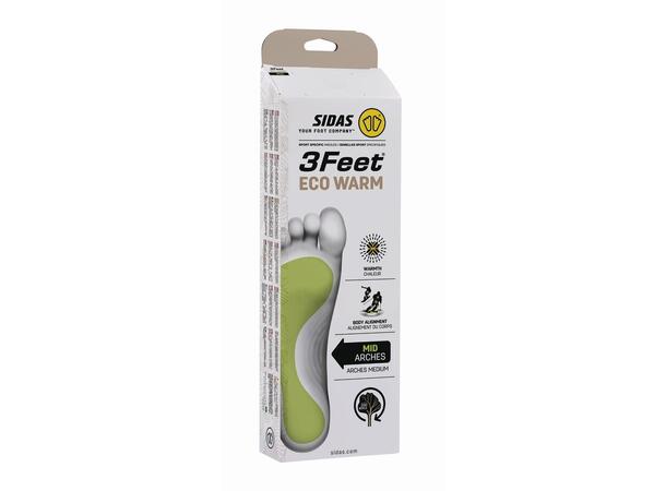 SIDAS 3FEET ECO WARM MID Grå XXL Formade iläggssulor medelhögt fotvalv 