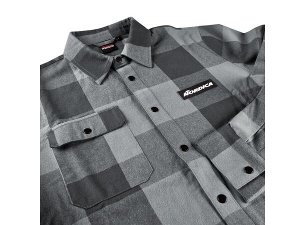 NORDICA ESSENTIAL FLEECE Grå/Svart M Flanellskjorta 
