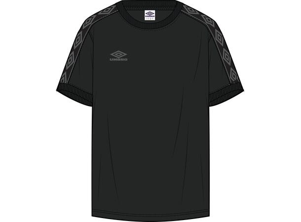UMBRO Taped Tee Svart S T-shirt med revärer 