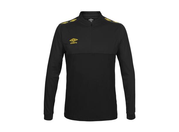 UMBRO UX Pro Half Zip Jr Svart/Gul 164 Träningströja med krage junior 