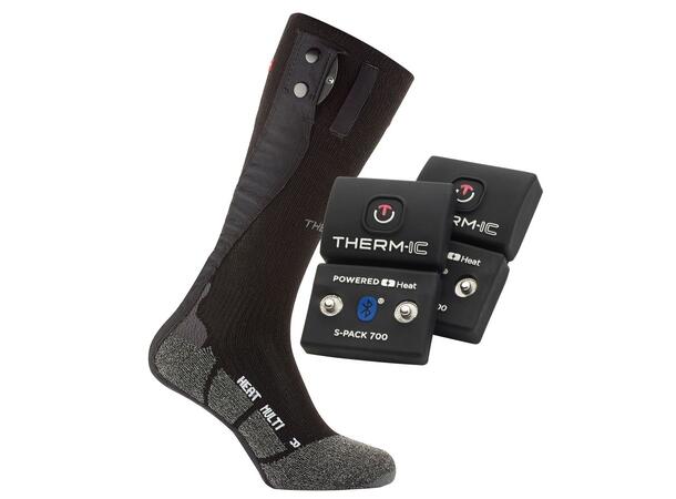 THERM-IC*Sock Set Multi+700B Svart 39-41 Set med strumpor, batteri och laddkabel