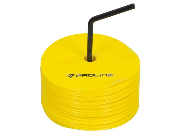 PROLINE Marker Spot w/hole 20-p Gul Set med 20st platta 15cm-markörer 
