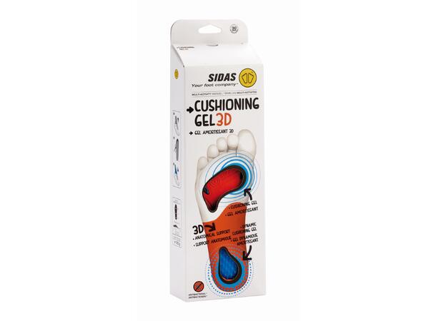 SIDAS 3D CUSHIONING GEL Blå XL Formade iläggssulor med gel 