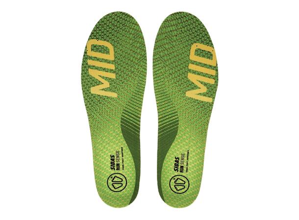 SIDAS 3FEET RUN SENSE MID Grön XL Formade iläggssulor medelhögt fotvalv 