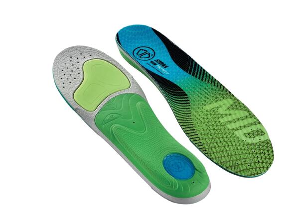 SIDAS 3FEET RUN PROTECT MID Grön XS Formade iläggssulor medelhögt fotvalv 