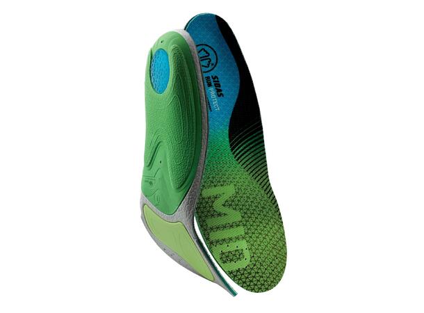 SIDAS 3FEET RUN PROTECT MID Grön XS Formade iläggssulor medelhögt fotvalv 