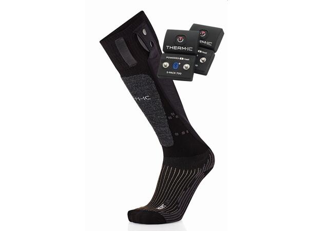 THERM-IC SOCK SET UNI +700B Svart 39-41 Set med strumpor, batteri och laddkabel 