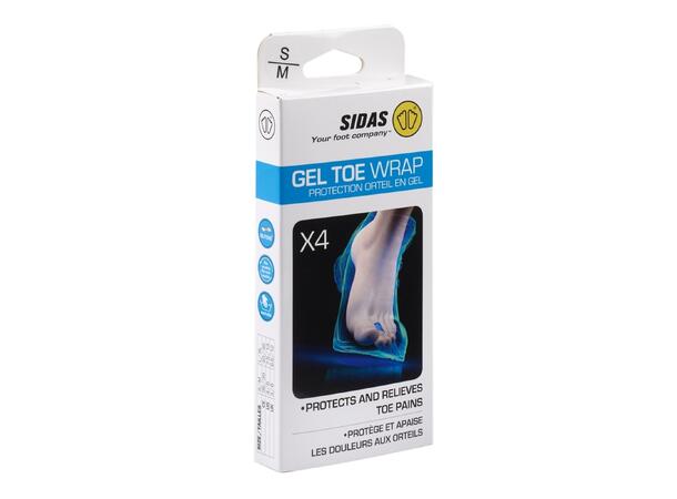 SIDAS GEL TOE WRAPS (x4) Blå S/M 4-pack gelskydd för tårna 