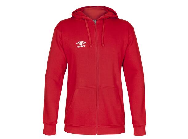 UMBRO Basic Hood Jacket Jr Röd 116 Luvtröja med dragkedja junior 